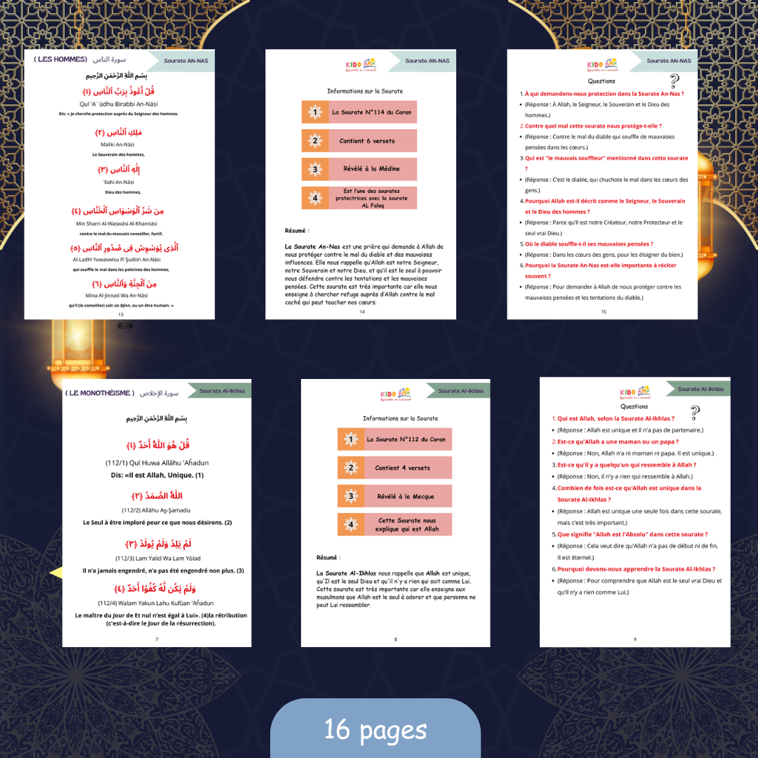 Livret d'Explication des Sourates pour les Enfants 🌟 PDF