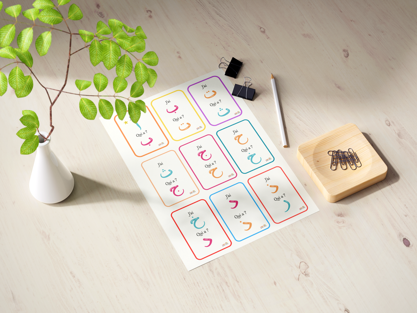 Jeu de cartes « J'ai… Qui a ? » - Alphabet Arabe