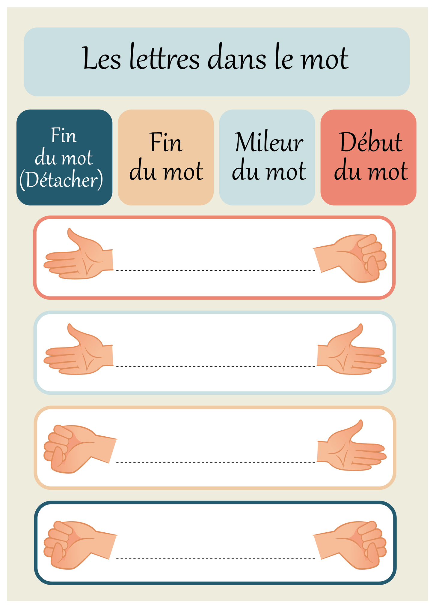 Fiches d’écriture les lettres arabe
