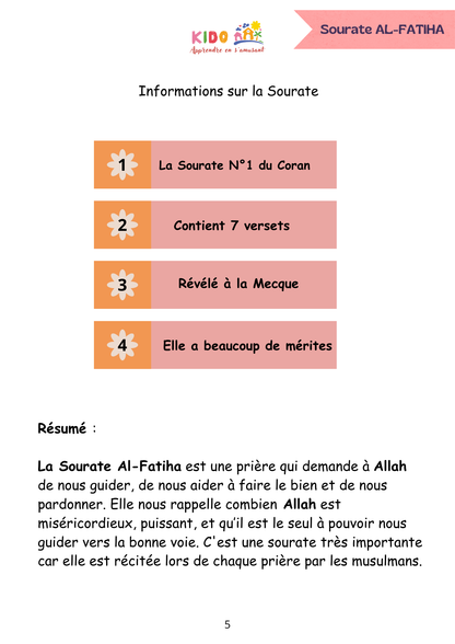 Livret d'Explication des Sourates pour les Enfants 🌟 PDF