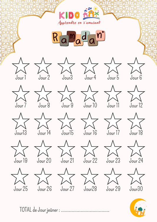 Calendrier de Ramadan à colorier – Spécial enfants 🌙✨